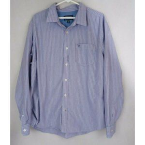 American Eagle Athletic Fit Men's Blue With Red Stripes Casual Shirt Size 2XL